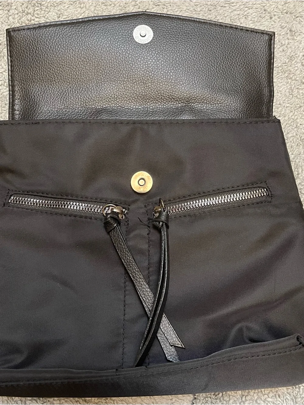 Botkier Black Nylon & Leather Trim Backpack